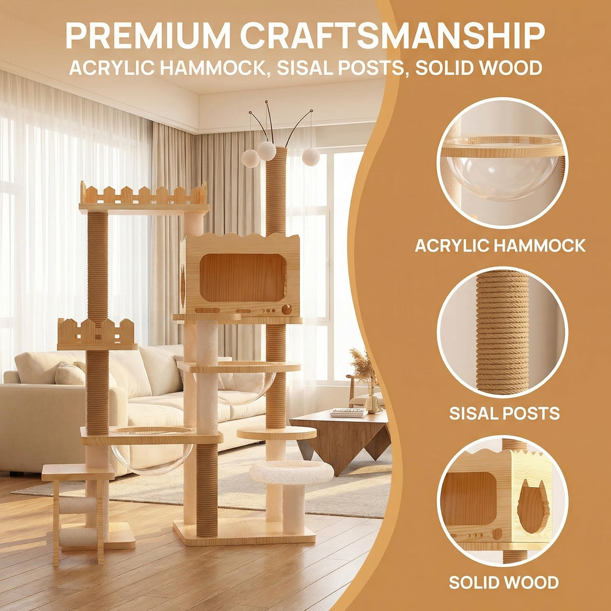 67" Cat Tree Tower with Clear Space Capsule V5936