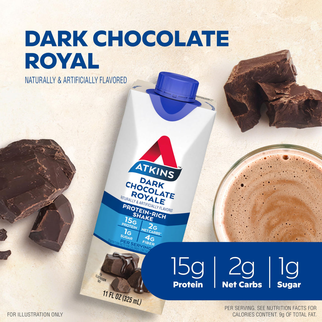 Dark Chocolate Vanilla Protein Shake, 15g Protein, 12 Count Z454615