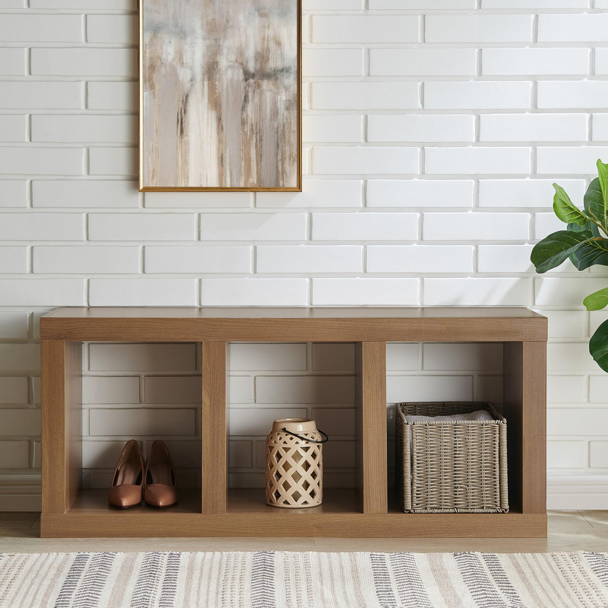 58" Wooden TV Stand with Open Storage Q8259