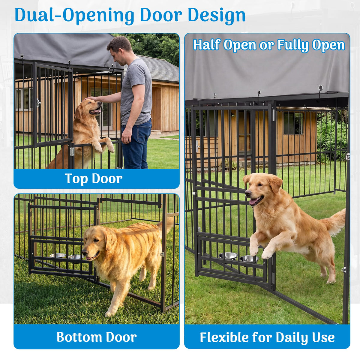10×10FT Outdoor Dog Kennel with Roof H972315