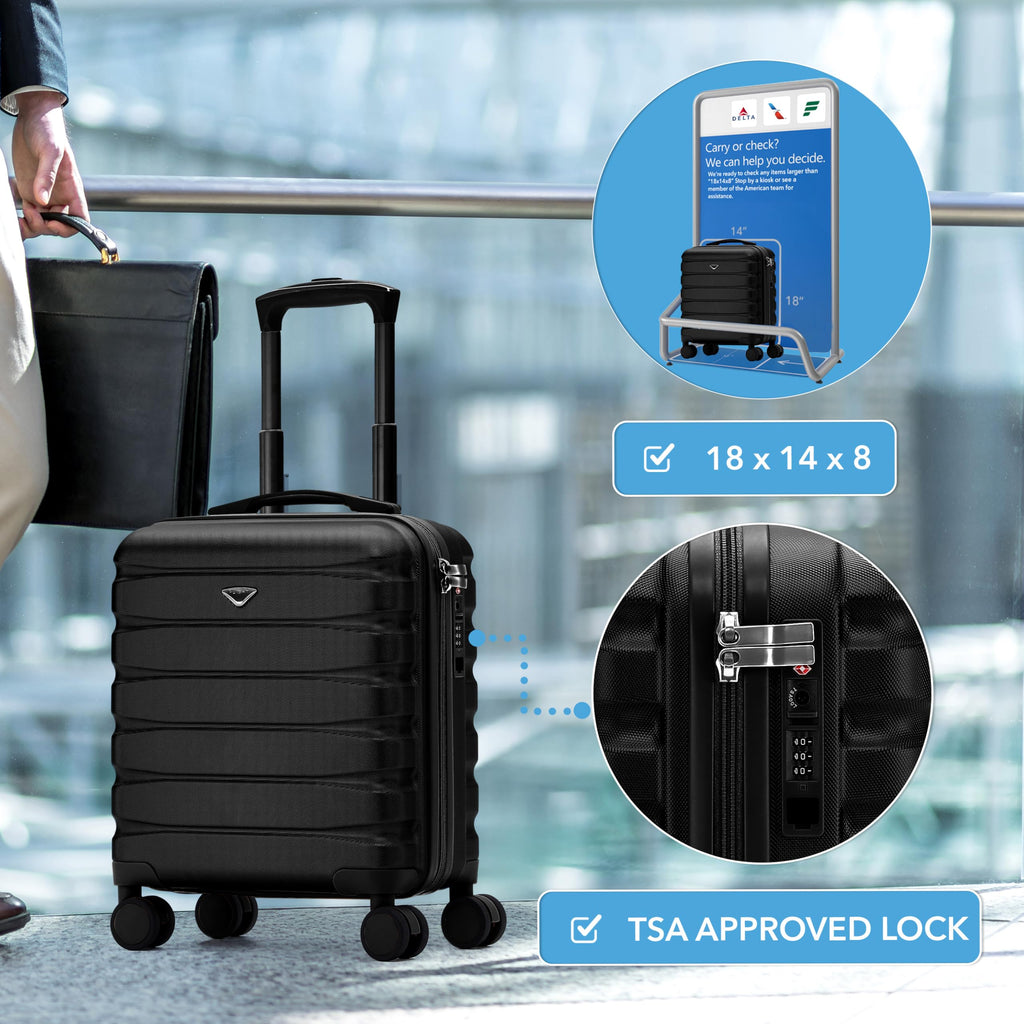 18x14x8" Hardside Carry On Suitcase with TSA Lock & USB Port D2963
