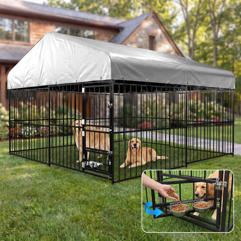10×10FT Outdoor Dog Kennel with Roof H972315