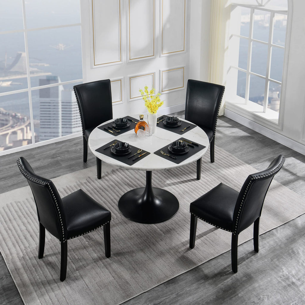 Black PU Dining Chairs Set of 6 F716166