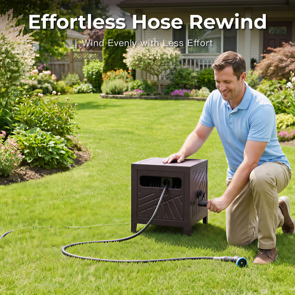 Heavy Duty Metal Hose Reel Box for 125FT x 5/8" Hose X37730