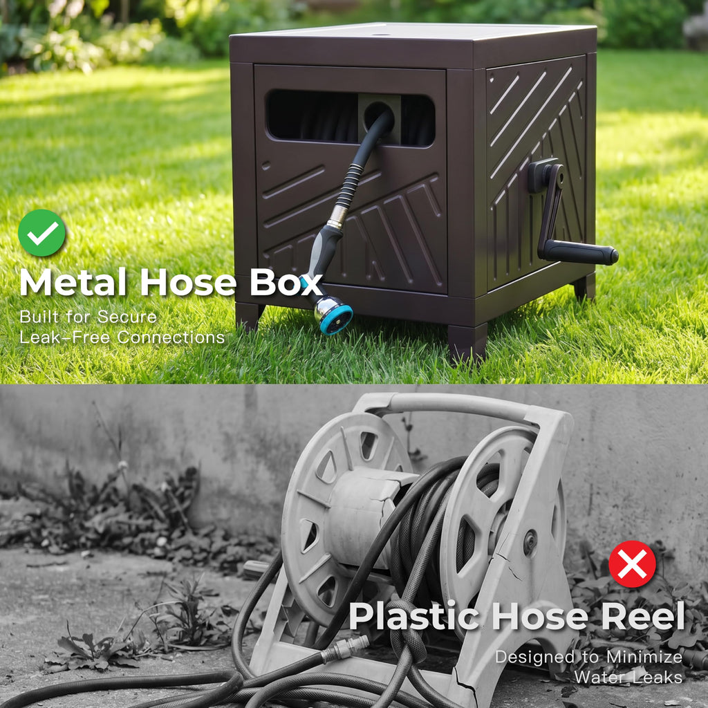 Heavy Duty Metal Hose Reel Box for 125FT x 5/8" Hose X37730