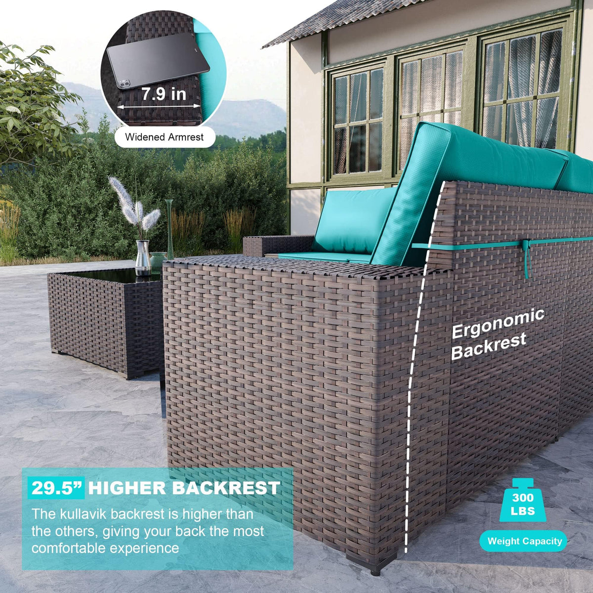 12PCS PE Wicker Rattan Sectional Sofa H55493