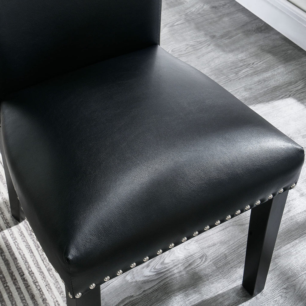 Black PU Dining Chairs Set of 6 F716166