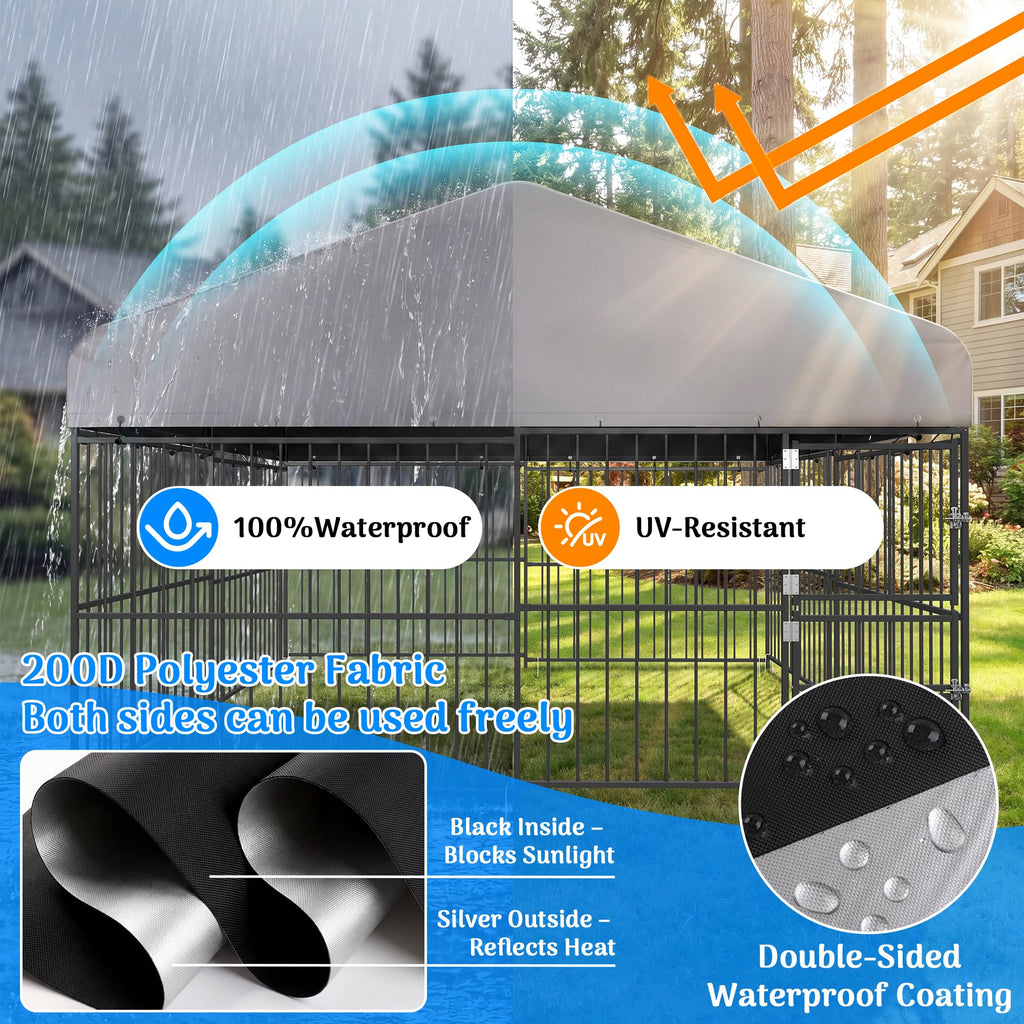 10×10FT Outdoor Dog Kennel with Roof H972315