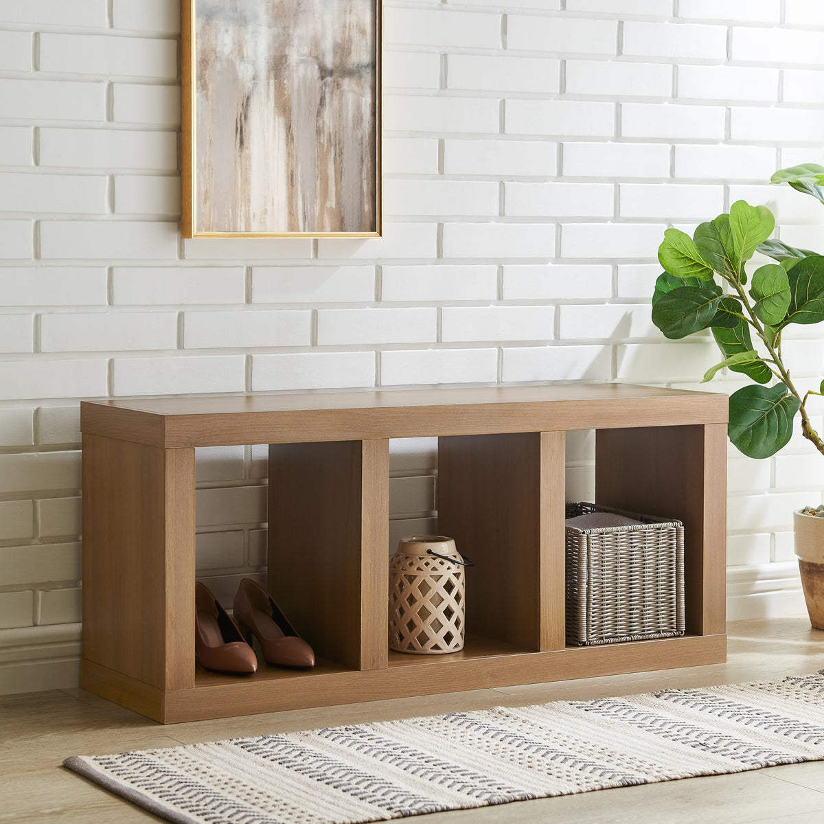 58" Wooden TV Stand with Open Storage Q8259